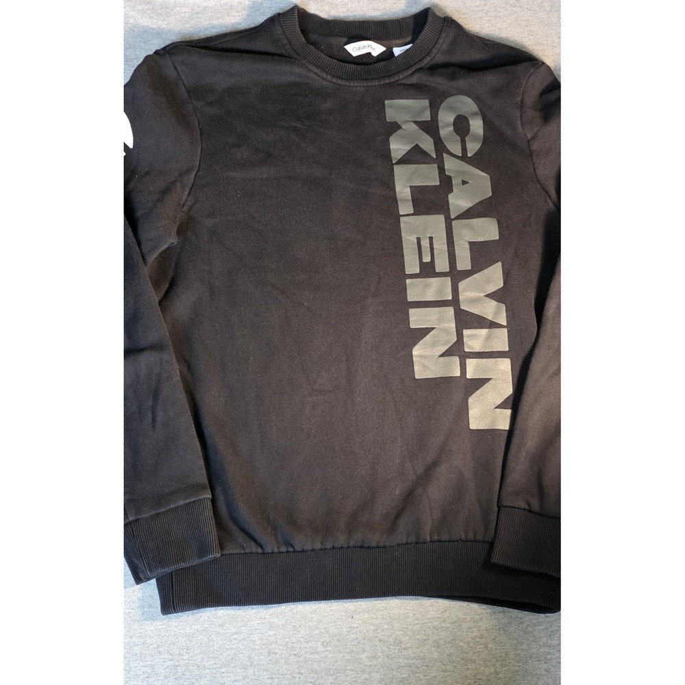 Mens Calvin Klein Adult Black Crewneck Pullover Spell Out Sweater Kenya Size S